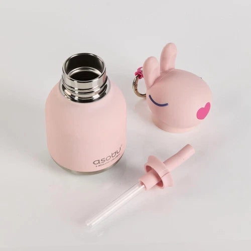 Mini Bestie coniglio - Borraccia termica da 200 ml con cannuccia