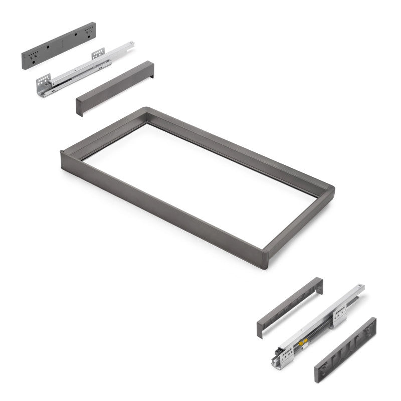 Kit portapantaloni a 7 aste, cesto portabiancheria e telaio regolabile Quartz per armadi, chiusura ammortizzata e estr..