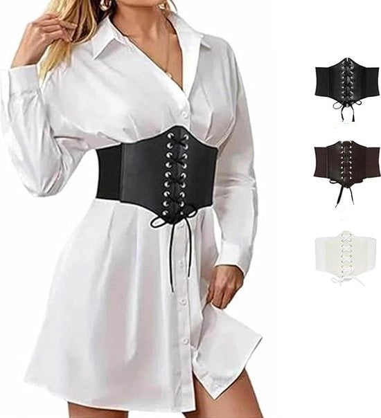 Corsetto - Cintura elastica ampia - Cinturino elastico femminile - Cinturino elastico per uomo - Cinturino corsetto ampia - Clip cintura esterna - Cintura mesh sottile per dimagrire con funzione di respiro - Cinturino cintura femminile - 83 cm - Nero