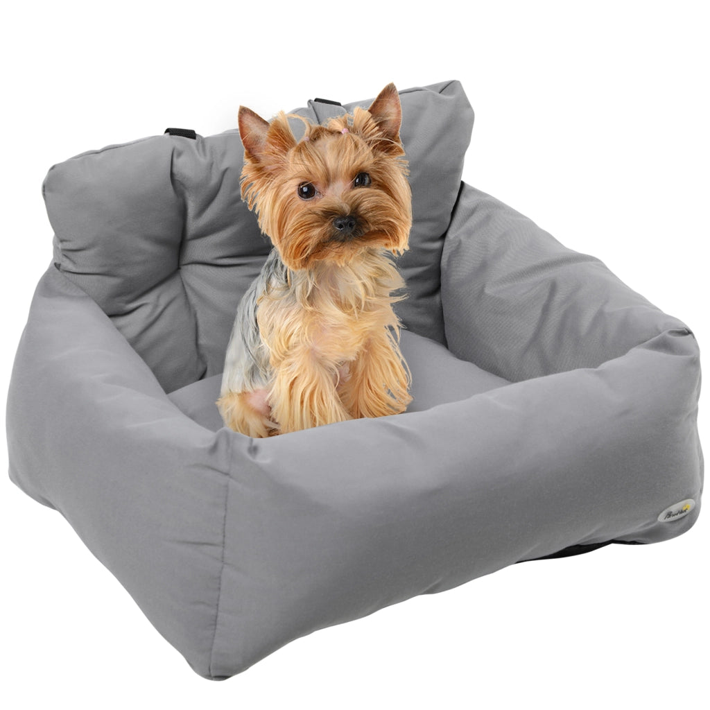 Trasportino Auto per Cani e Gatti ¨C Xylo ¨C Imbottito Cotone PP Antiscivolo 50x54x33cm Grigio Scuro