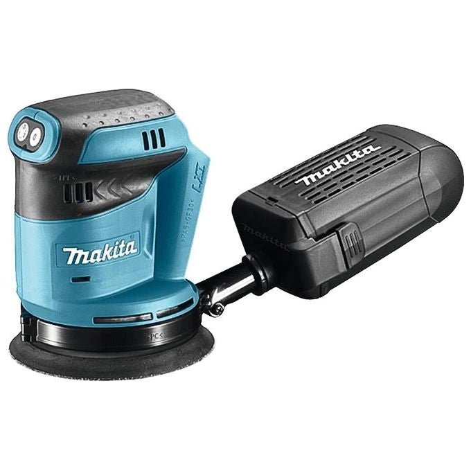 Makita DBO180ZJ Levigatrice Orbitale a Batteria 18V 125 mm con Sistema Antivibrante e Freno Motore Valigetta MAKPAC Inclusa colore Nero