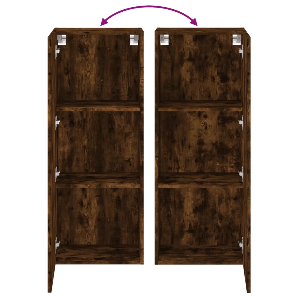 Mobile TV a Parete | Armadietto TV | Mobile Porta TV Rovere Fumo 40,5x30x102 cm Legno Multistrato