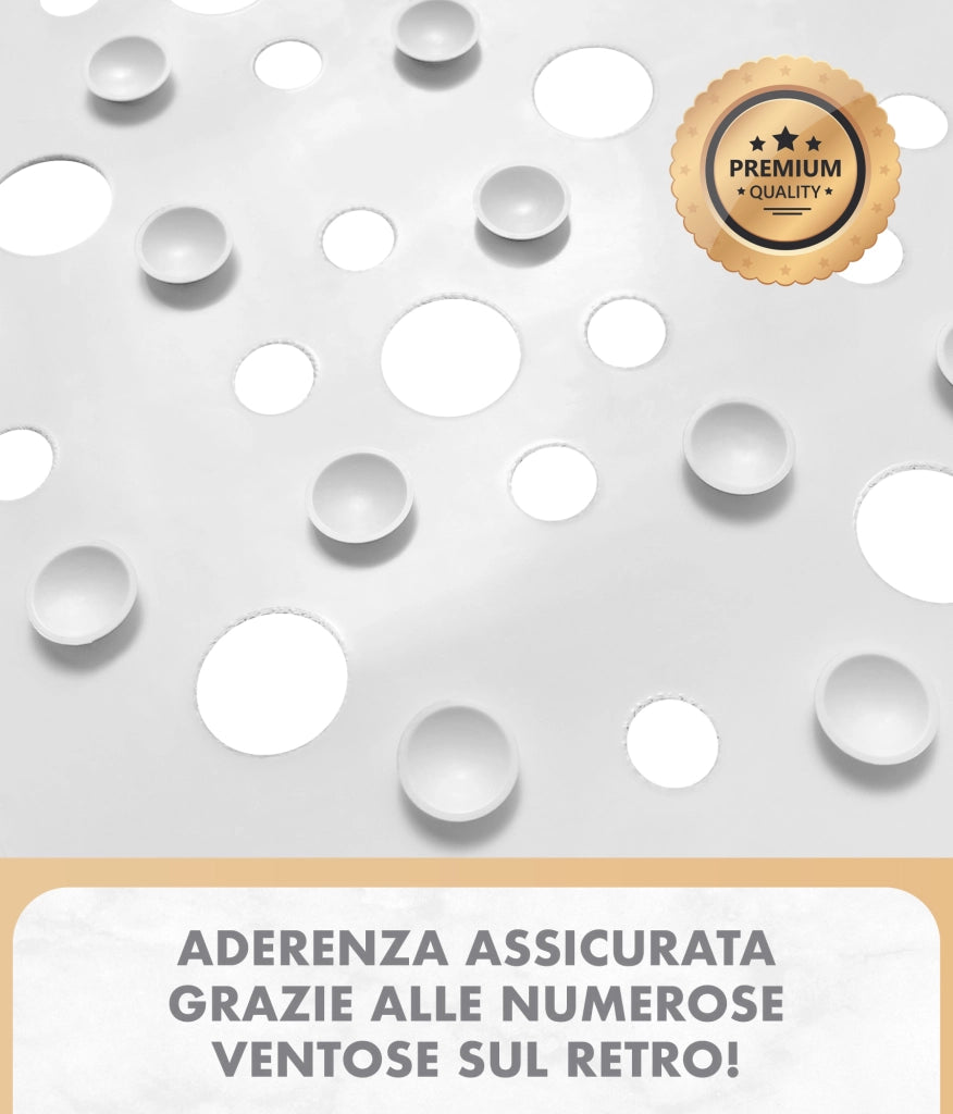 Prodotto Italiano Di Qualità Tappeto Per Doccia o Vasca 2 Misure Disponibili Grande Antiscivolo Con Ventose Antifumma Tappeti Bagno Lavabili In Lavatrice BPA free Tappetino  Per vasca - Orchidea