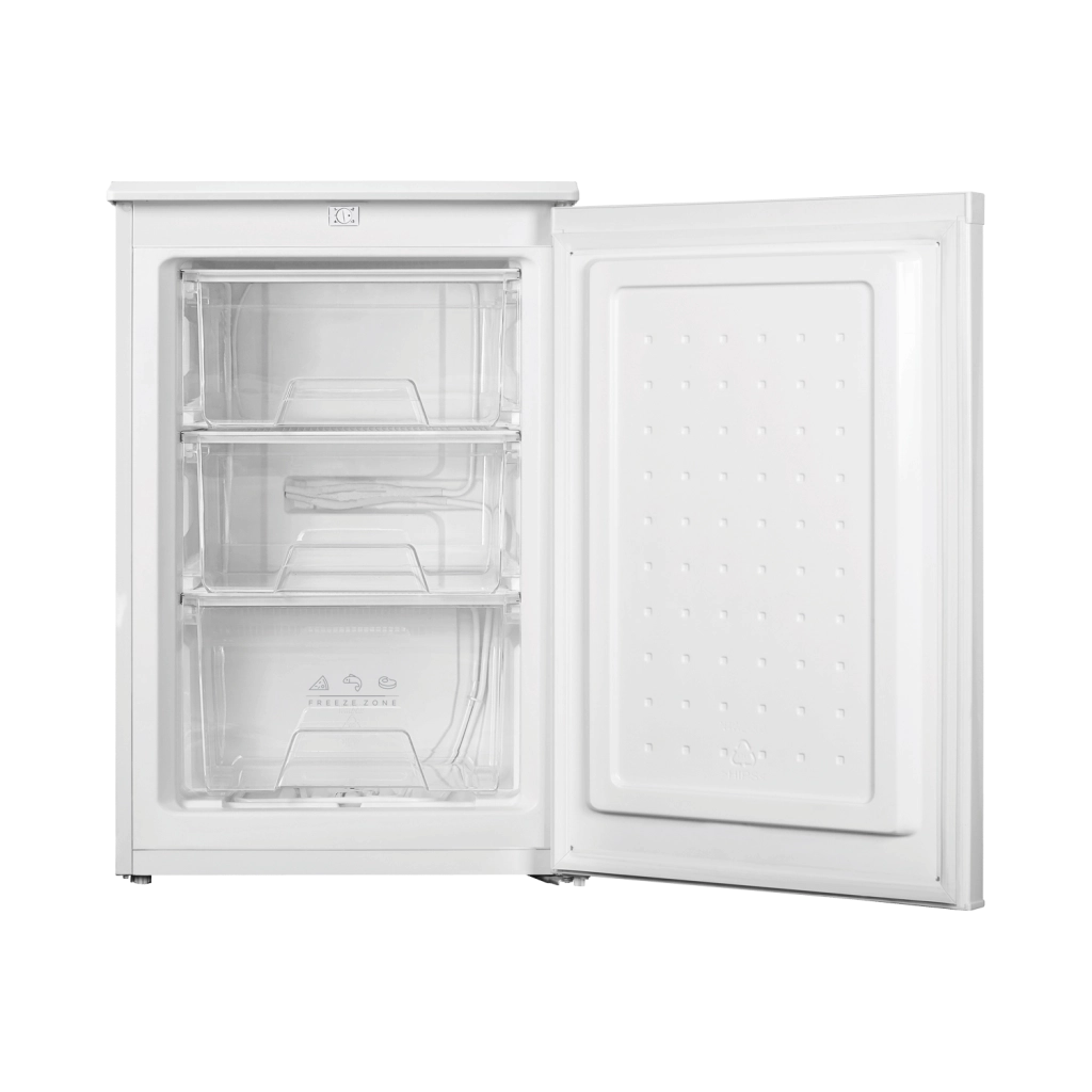 Comfee rcu119wh2 congelatore verticale a 3 cassetti, 83 litri, classe f