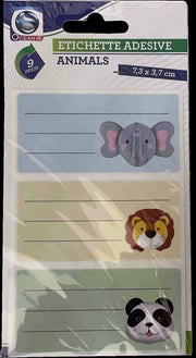ETICHETTE ADESIVE MODELLO ANIMALS 9PCS 7,3X3,7 CM