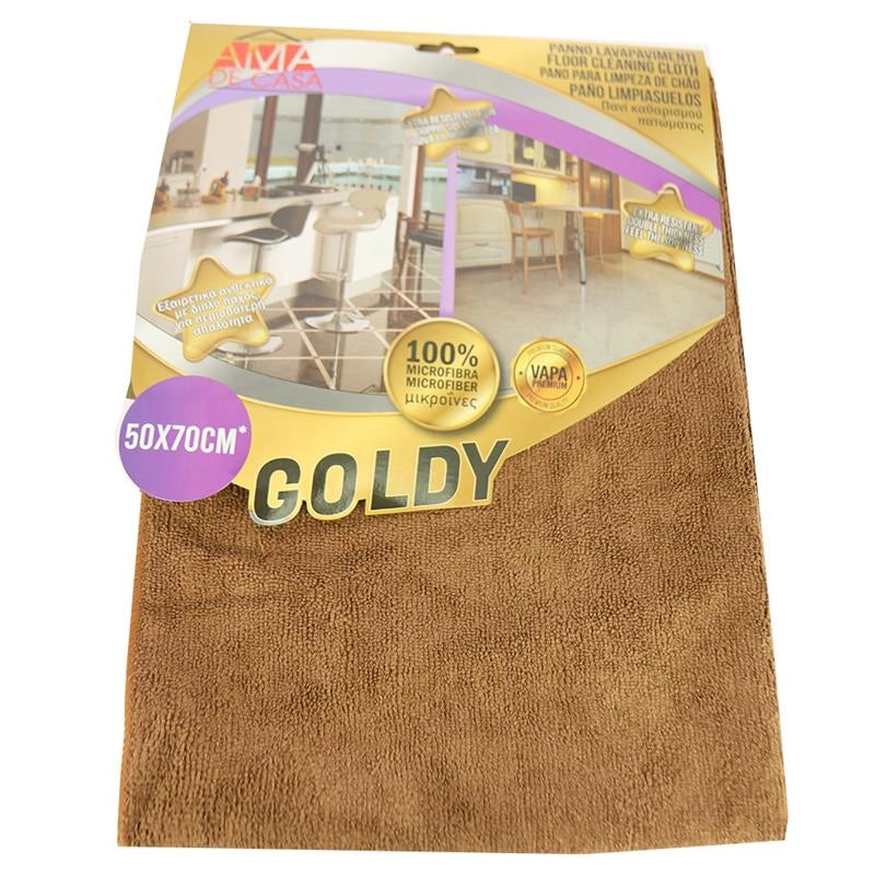 VAPA PANNO LAVAPAVIMENTI GOLDY 100% MICROFIBRA EXTRA RESISTENTRE CON DOPPIO SPESSORE 50X70 CM ASSORTITO