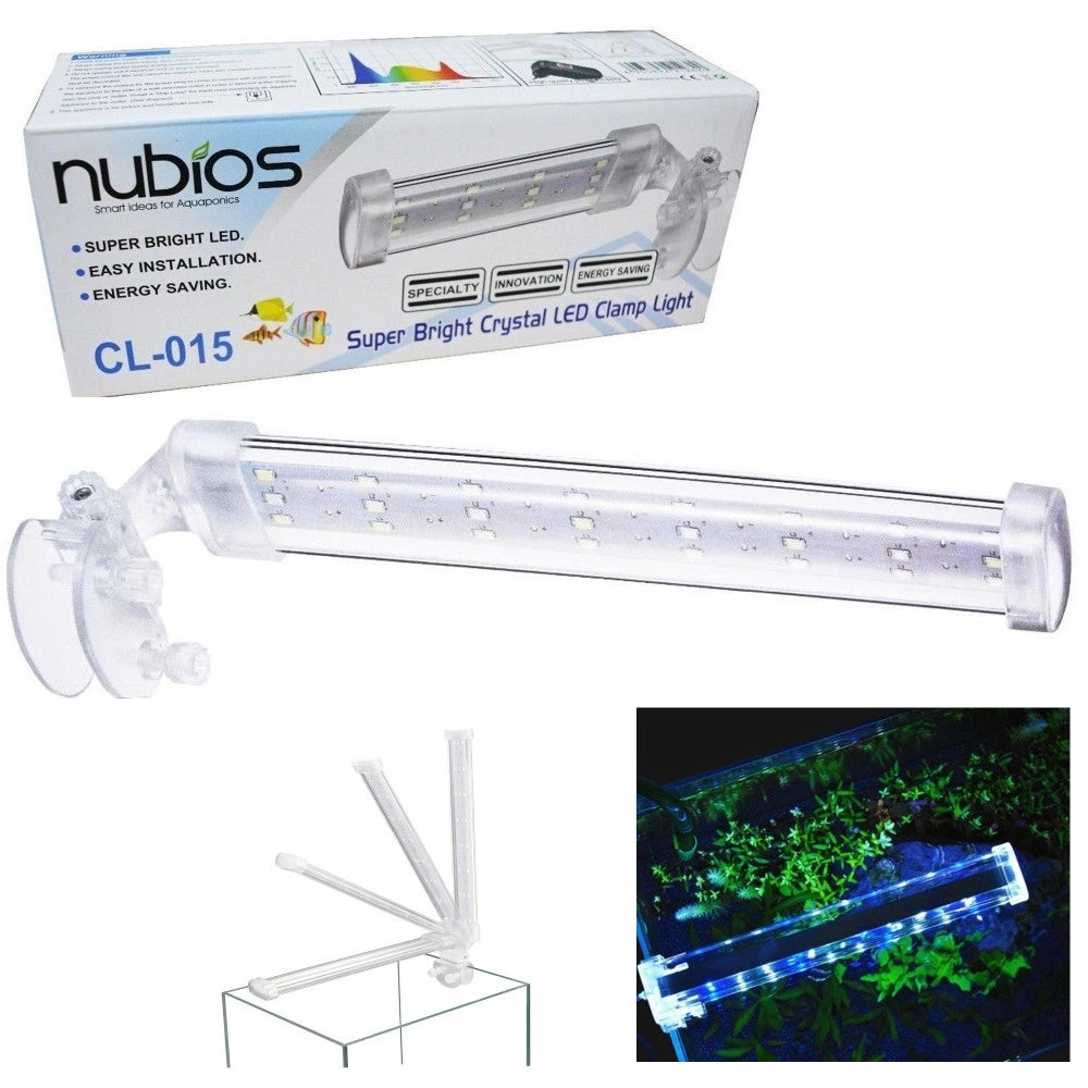 Trade Shop - Lampada Plafoniera Led Per Acquario Luce 4w Bordo Vasca Vetro Piante Pesci -