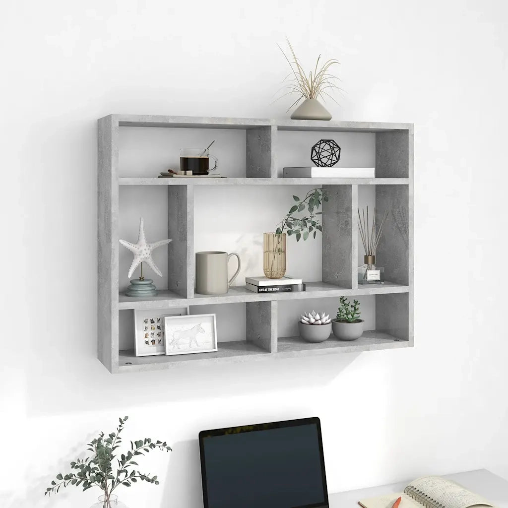 Scaffale a Parete Grigio Cemento 75x16x55 cm Legno Multistrato 803006
