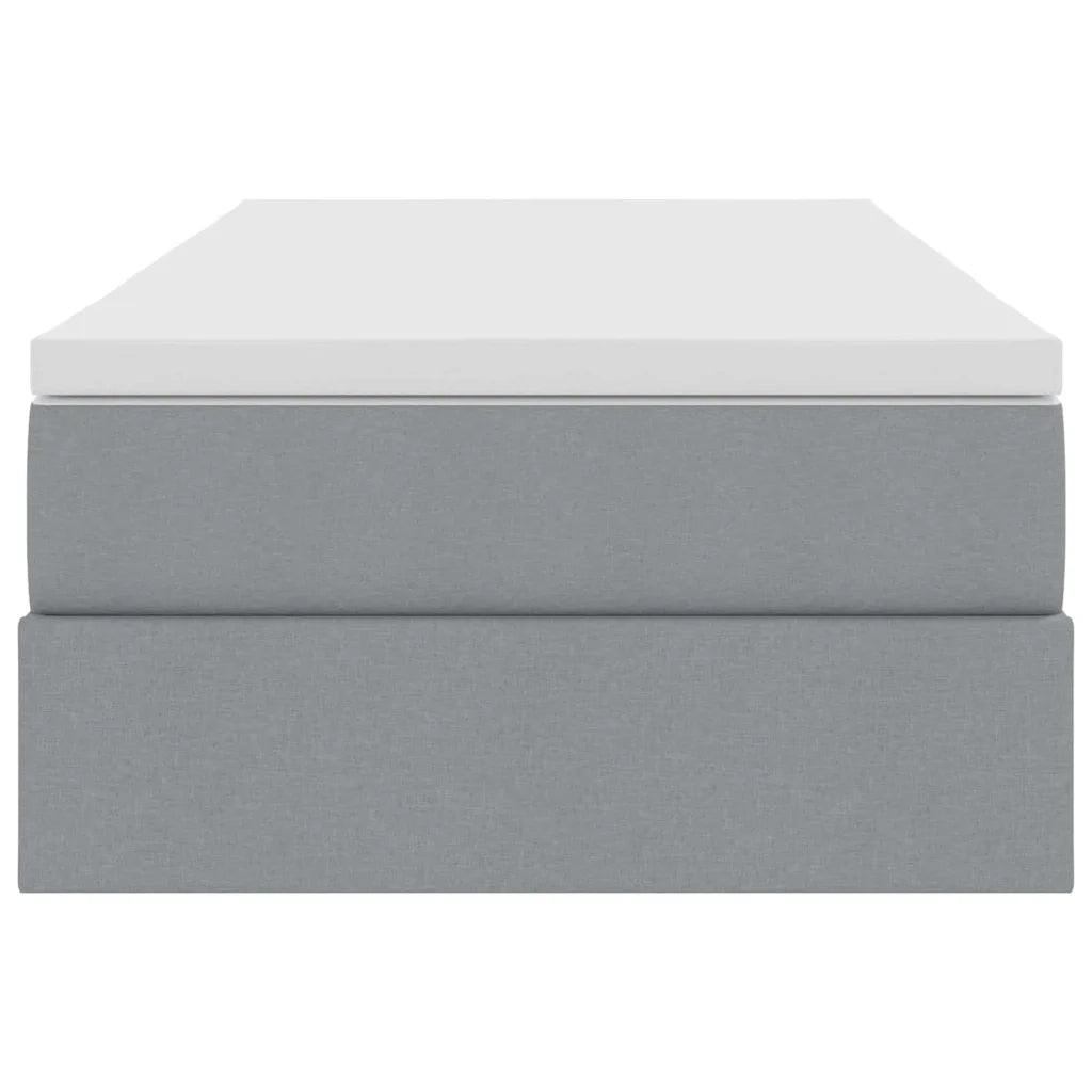 Letto con contenitore e materasso Grigio chiaro 100 x 200 cm