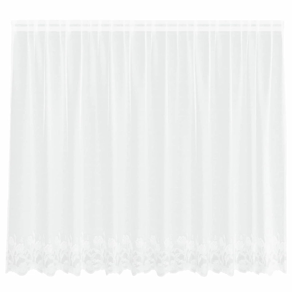 Tenda in Pizzo con tende Bianco 180 x 300 cm Poliestere 4107896