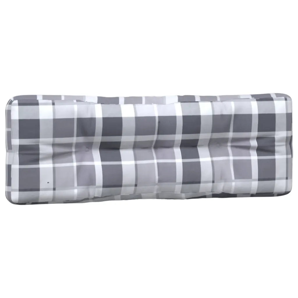 Cuscini per Pallet 2 pz Grigi a Quadri in Tessuto 360747