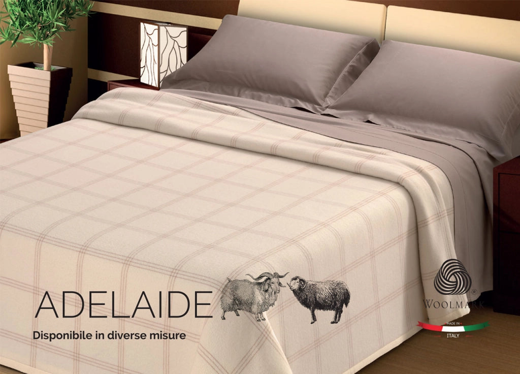 Coperta Invernale Modello Adelaide In Lana Merino - Matrimoniale - Adelaide
