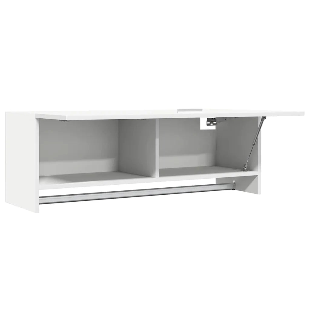 Armadio Bianco 100x32,5x35 cm in Legno Multistrato 808233