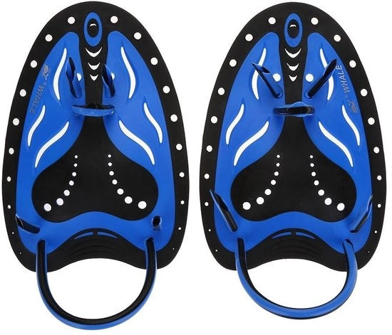 Paddelli per nuoto a mano - allenamento con resistenza - materiale duraturo - cinture di silicone regolabili - misura S: 190 x 130 mm