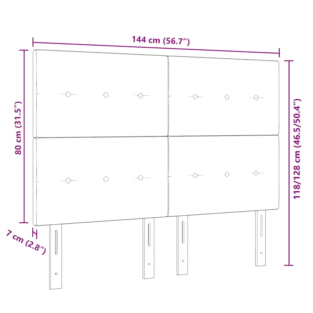 Testiera | Testata Grigio chiaro 144 cm Velluto