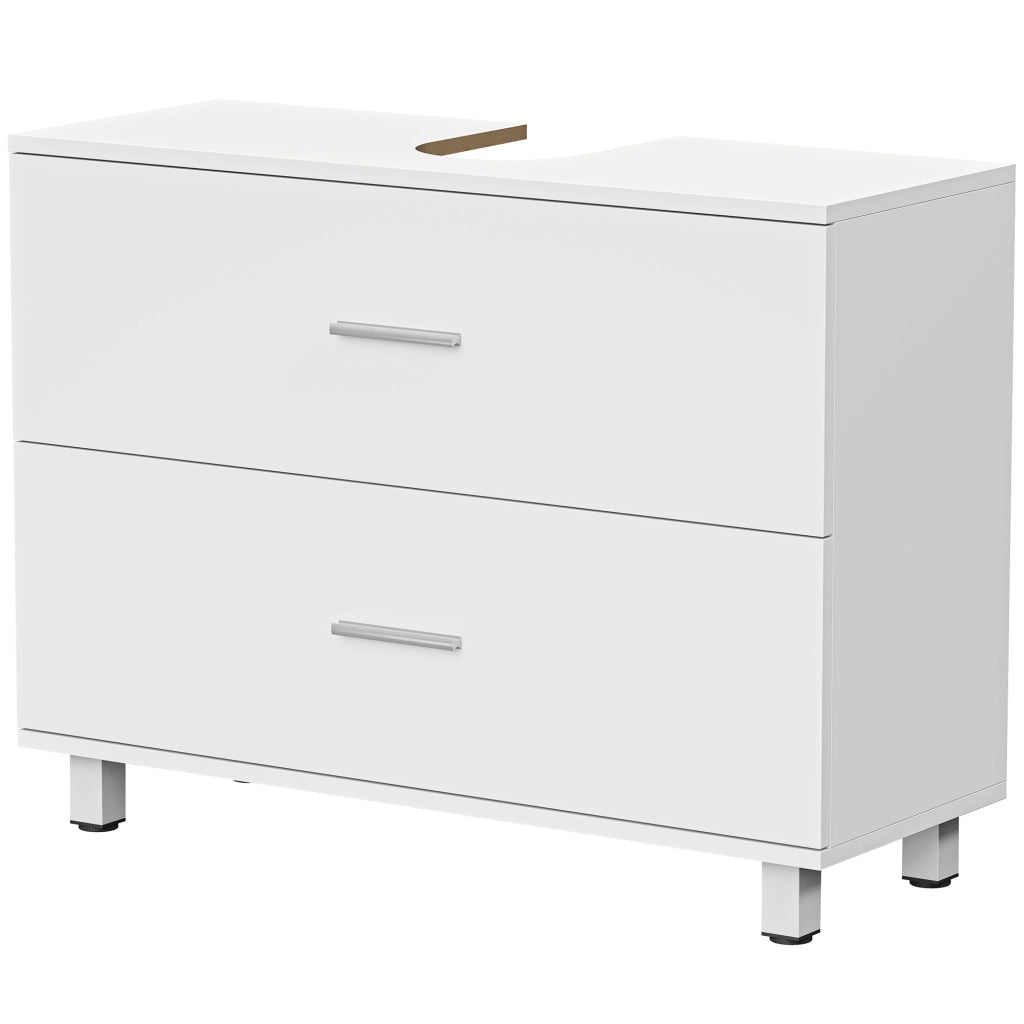 Mobile Sottolavabo con 2 Cassetti e Divisori ¨C Minimal ¨C Bianco 80x30x60 cm