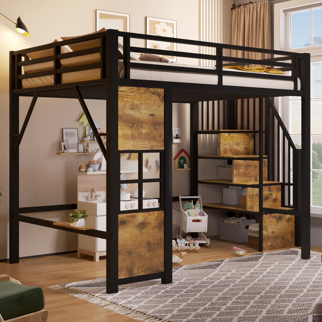 letto a castello metallo e mdf nero 140 x 200 cm