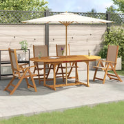 Set Pranzo da Giardino 5pz Legno Massello di Acacia e Textilene 3279314