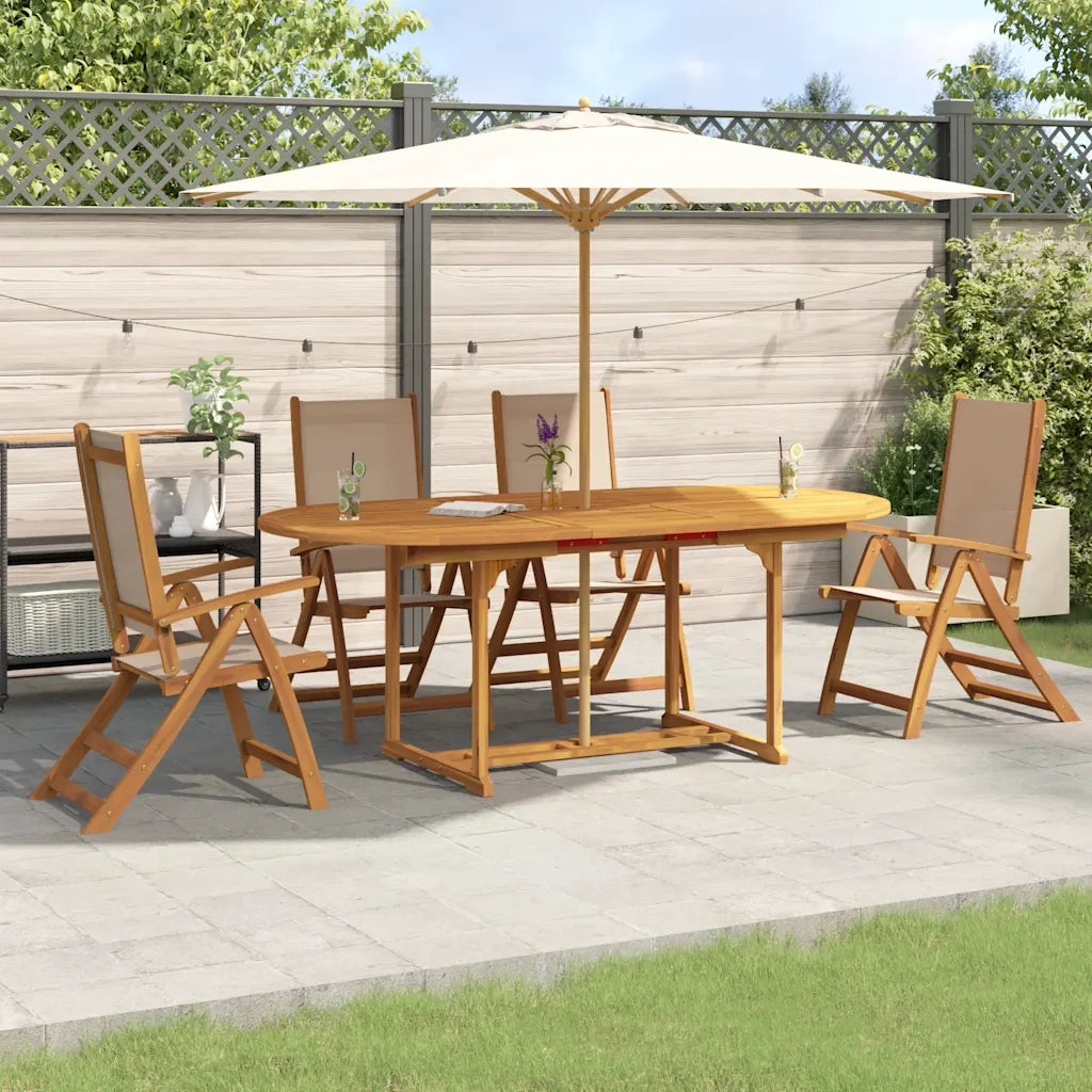 Set Pranzo da Giardino 5pz Legno Massello di Acacia e Textilene 3279314