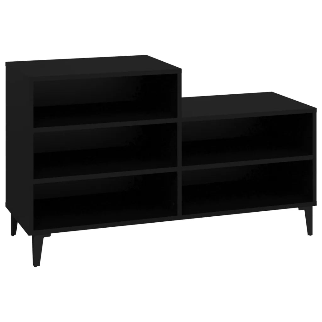 Scarpiera | Mobile per scarpe Nera 102x36x60 cm in Legno Multistrato