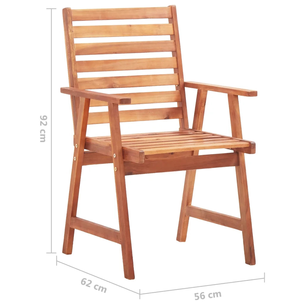 Sedie da Pranzo da Esterni con Cuscini 4 pz Massello di Acacia 3078330