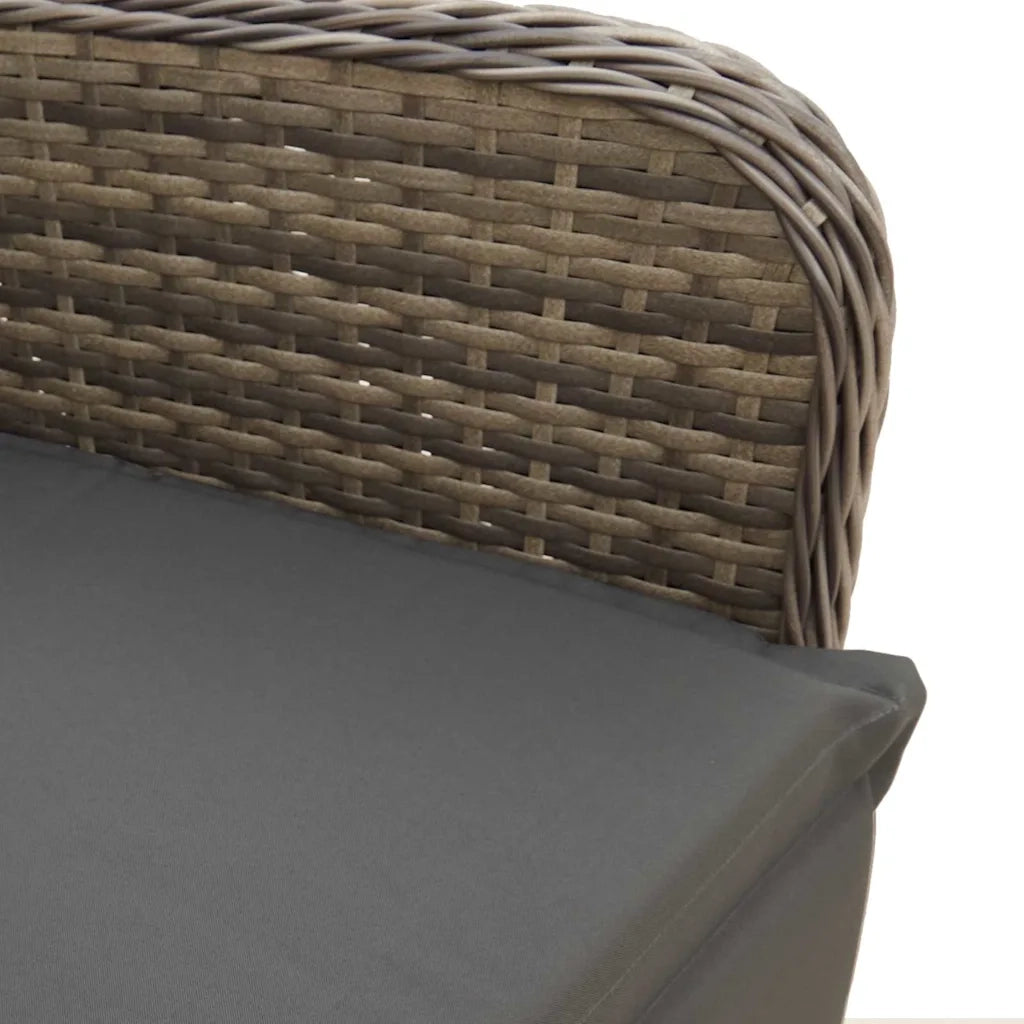 Set Bistrò da Giardino 7 pz con Cuscini in Polyrattan Grigio 3277168