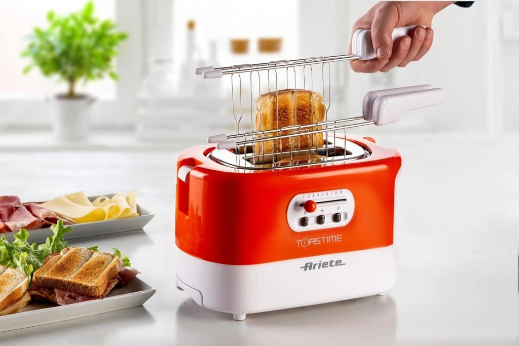 Ariete 159 Toastime Tostapane con Pinze 2 Fette 9 Livelli di Doratura 700 W colore Arancione