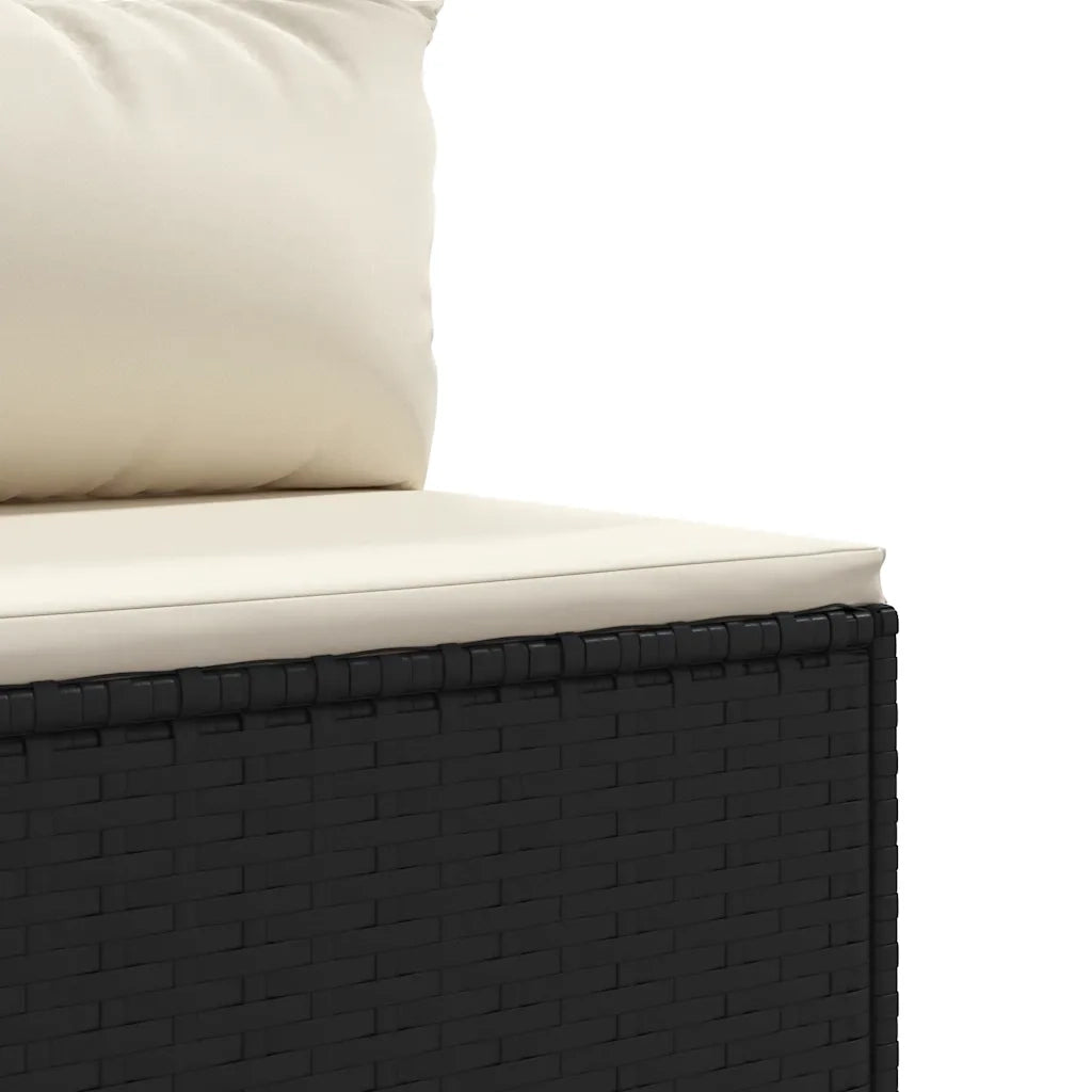 Set Divani da Giardino 4 pz con Cuscini Nero in Polyrattan 3308360