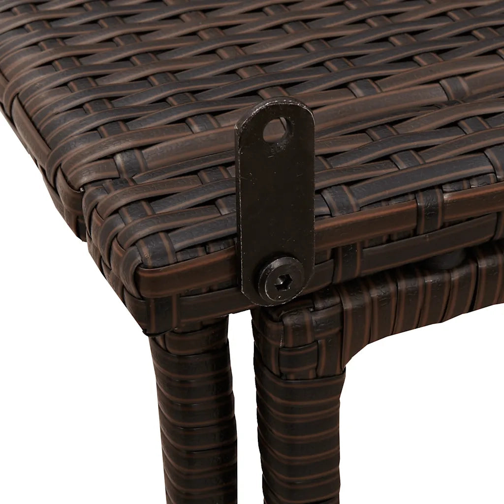 Tavolo Pieghevole da Giardino Marrone 90x51x75 cm Polyrattan 4108255