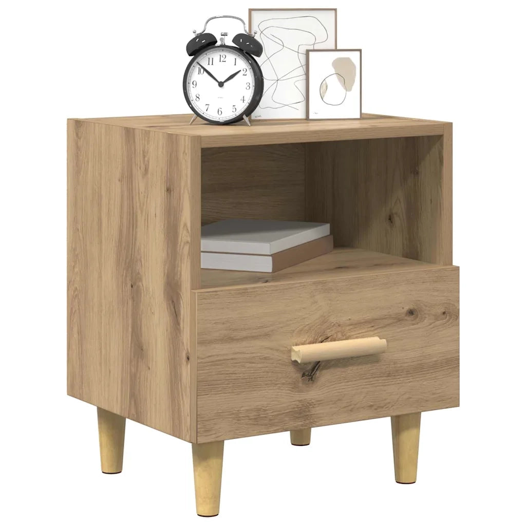 Comodino | Armadio da Notte | Mobiletto da notte Rovere artigianale 40 x 35 x 47 cm