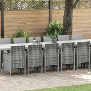 Set da pranzo da giardino con cuscini 17 pcs Grigio chiaro PP