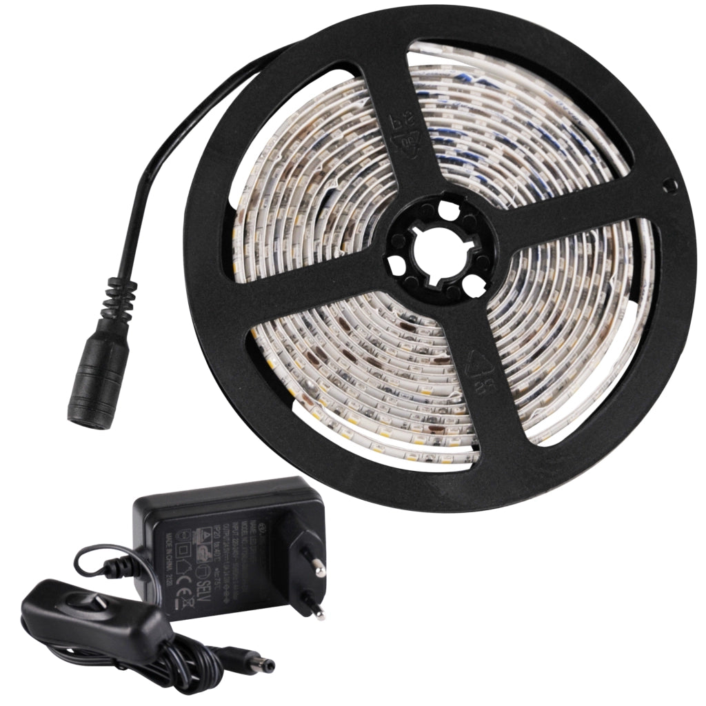 Kit striscia LED 2m 24V IP65 4000K con alimentatore ON/OFF