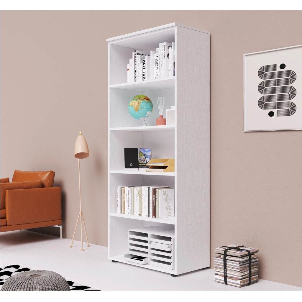 Modulo Ufficio a Giorno 212 cm con Top e Ante Cemento – 90x45 cm