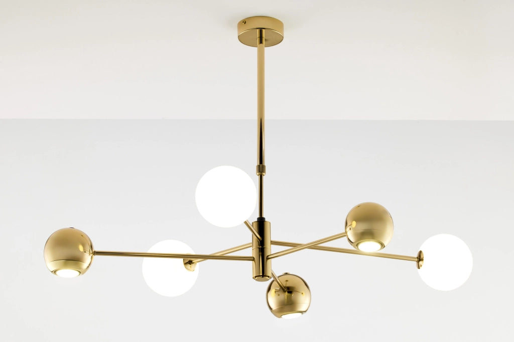 Lampadario MOKA moderno oro/bianco 6 luci G9+GU10 Jupiter