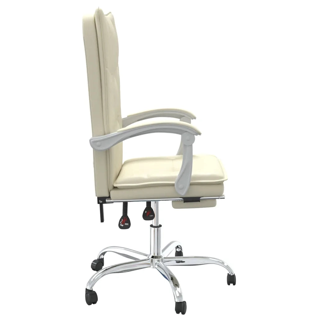Poltrona da Ufficio Reclinabile Crema in Similpelle 349756