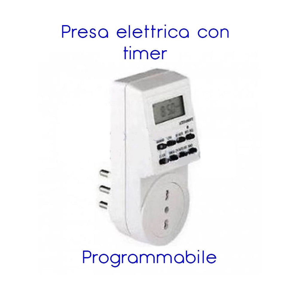 Trade Shop - Presa Elettrica 230 V Temporizzata Con Timer Settimanale E 24 Ore Programmabile -