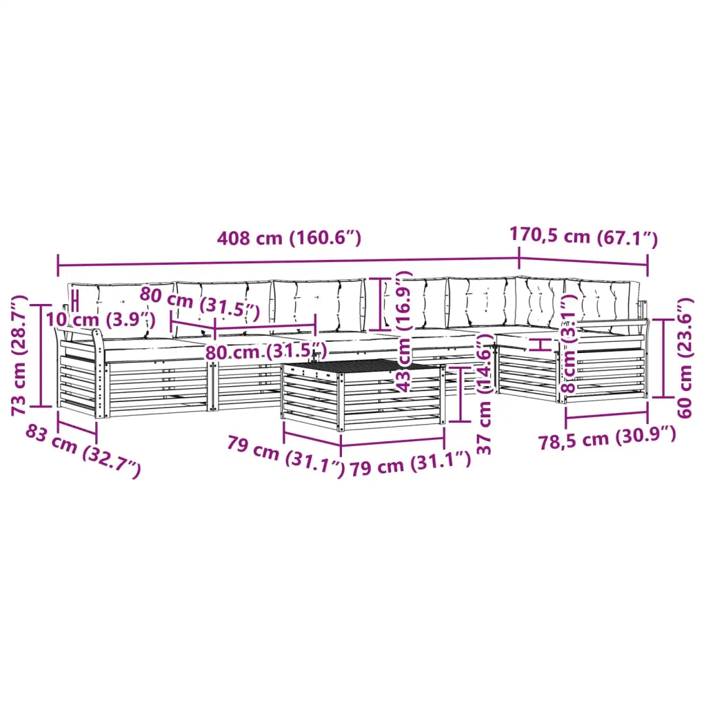 Set di divani da esterno 7 pcs Bianco e Antracite 3390607