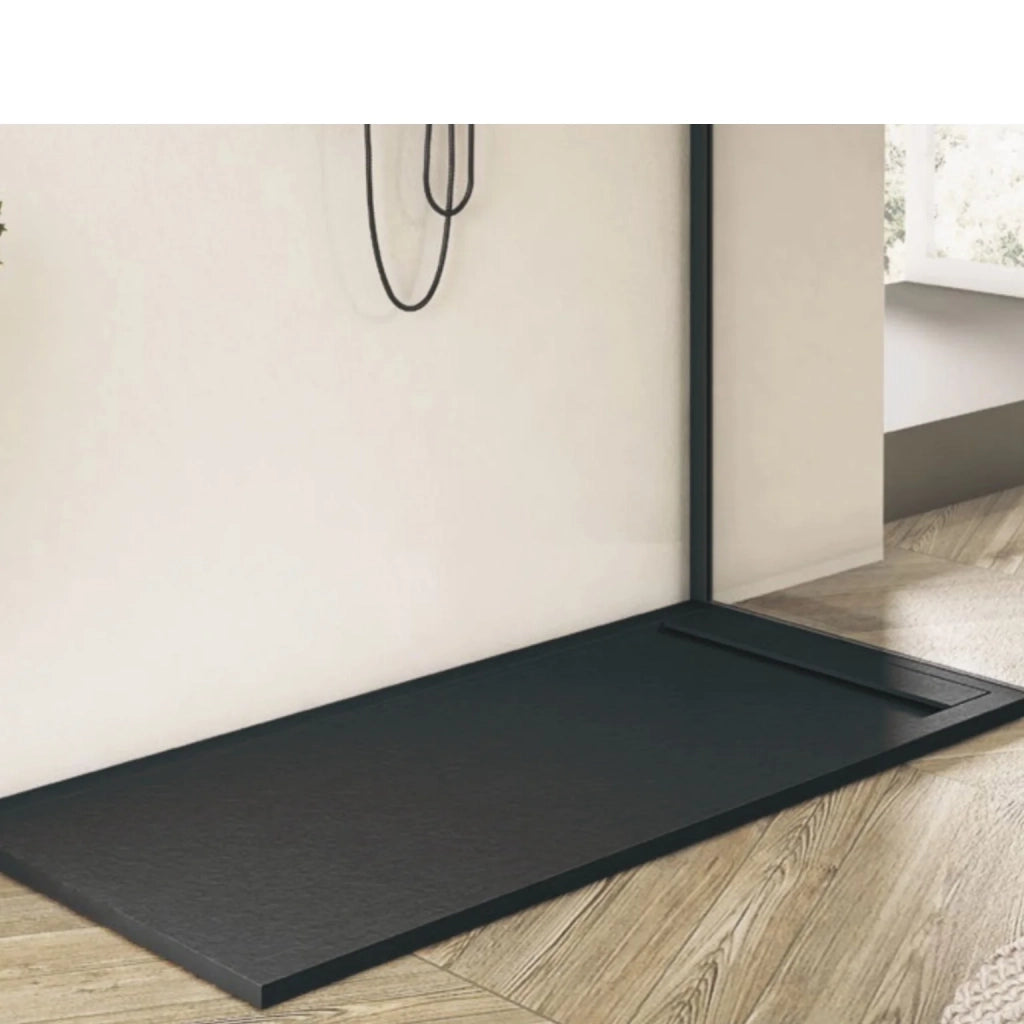 Piatto doccia Bidai con bordo 70X110 cm colore Grigio cemento RAL 7005 griglia Grigio cemento