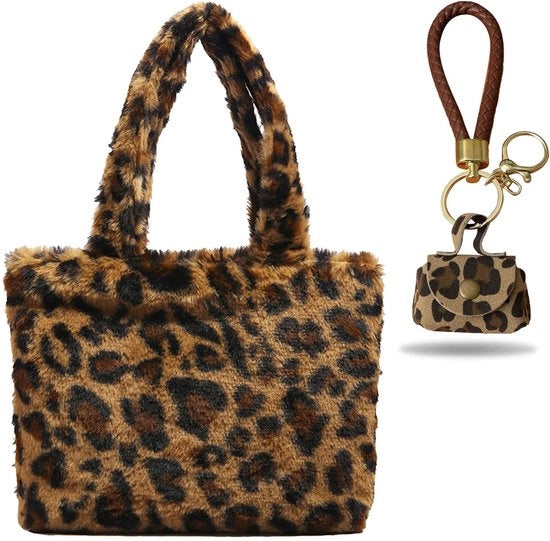 Borsa a Tote - Stampa di Animali - Cerniera - Mini Chiave - Borsa da Uomo - Casual - 25x18x6 cm