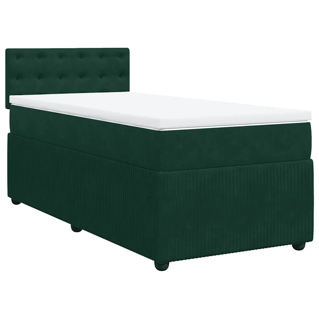 Giroletto a Molle con Materasso Verde Scuro 100x200 cm Velluto 3287677