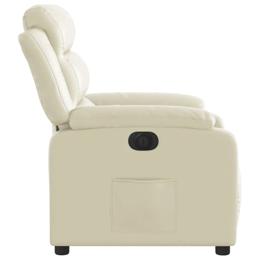 Poltrona Reclinabile Elettrica Crema in Similpelle 3205029