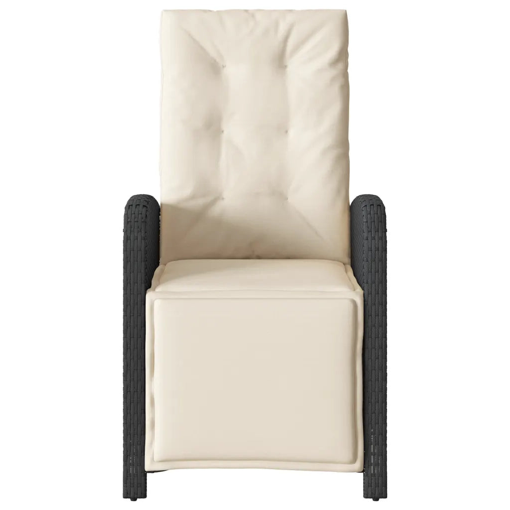 Set da Bistrò 3 pz con Cuscini Nero in Polyrattan 365200