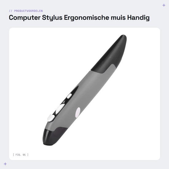 Penna Stilo - Penne a Sfere - Penne a Sfere USB Senza Fili - Design Ergonomico - 800/1200/1600 DPI - 4 Tasti - Compatta e Plug-and-Play - Penna a Sfere