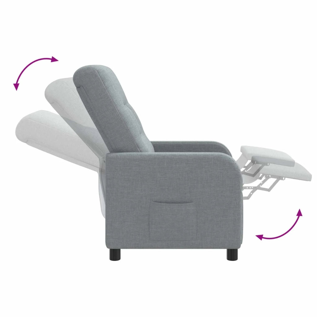 Poltrona Massaggiante Grigio Chiaro Tessuto 42035033