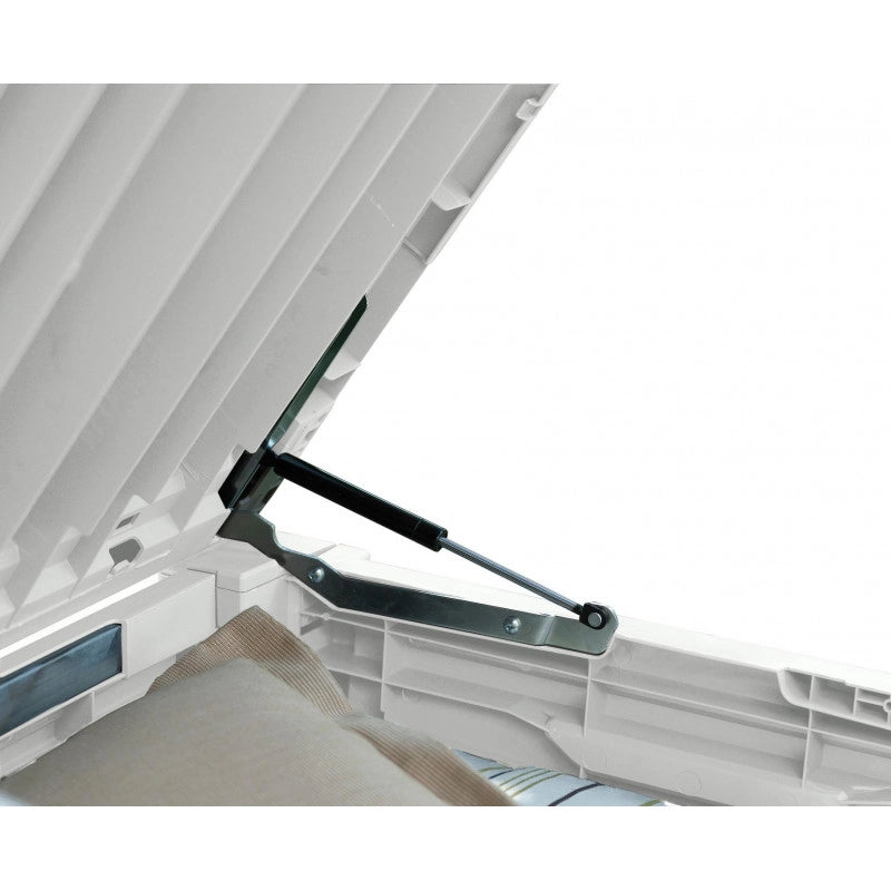 Baule da Piscina Brightwood 454L con Struttura in Metallo e Pistoni - Effetto Legno Bianco - Keter