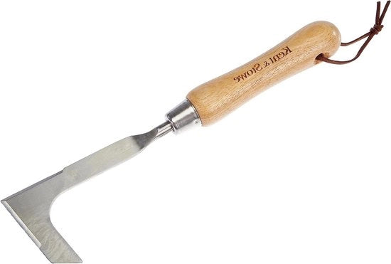 Falcetto per erbacce in acciaio inossidabile - Coltello da giardinaggio con manico in noce - 285 cm di lunghezza