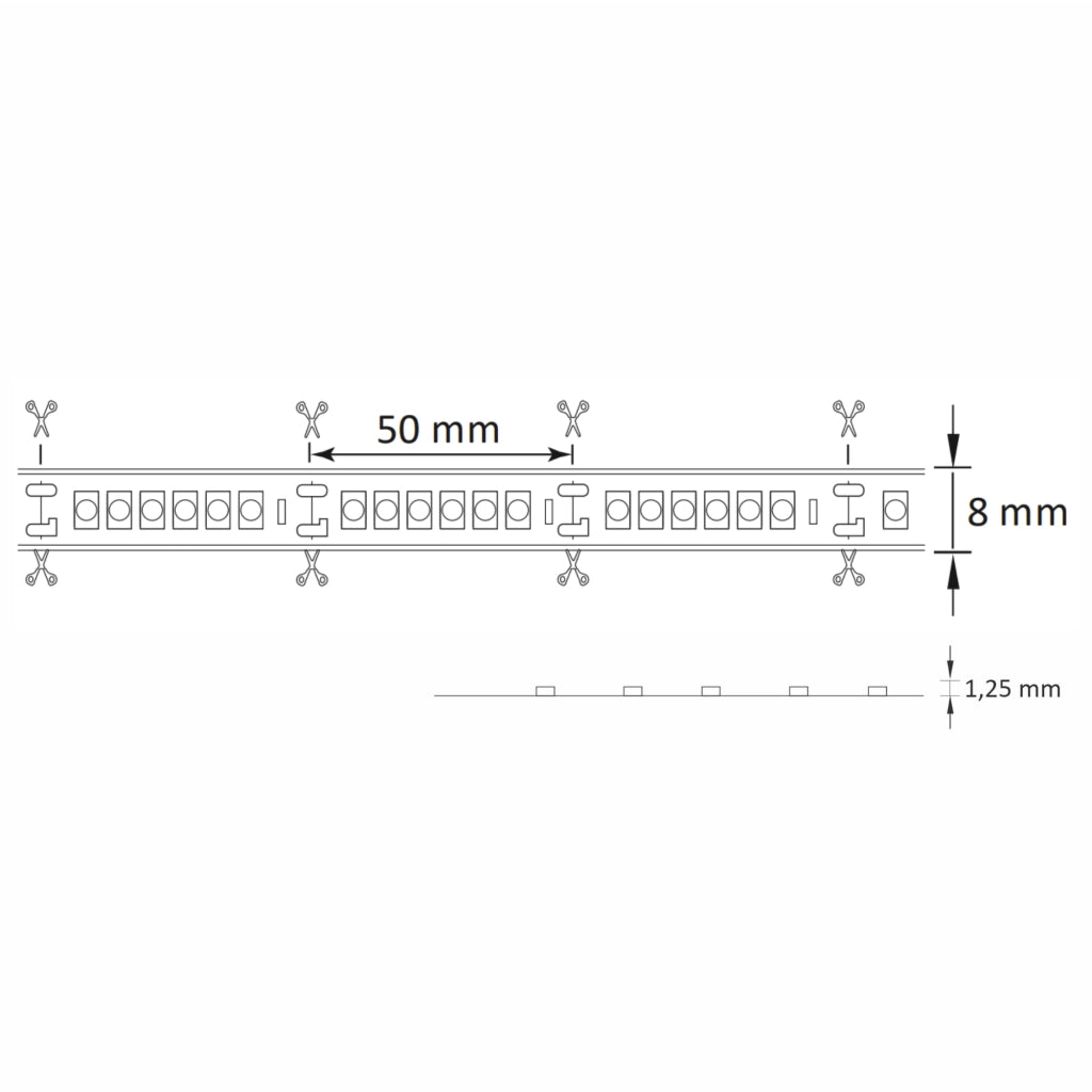 Kit striscia LED 3m 24V 2700K IP20 con switch Polux