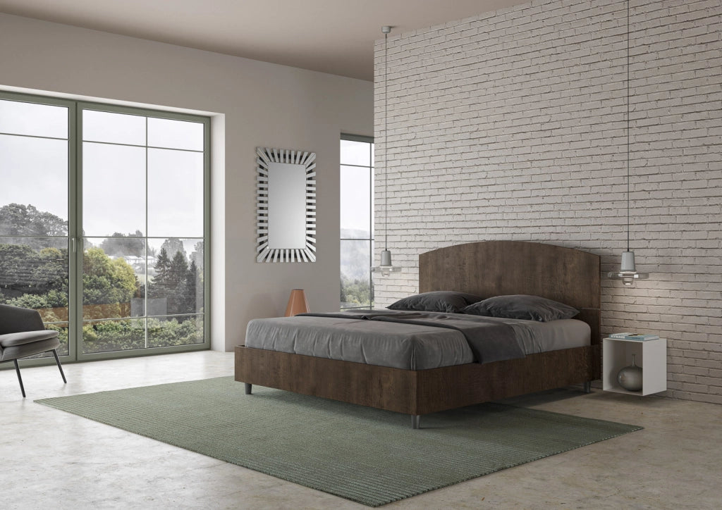 BS COM Letto matrimoniale con rete 160x200 noce