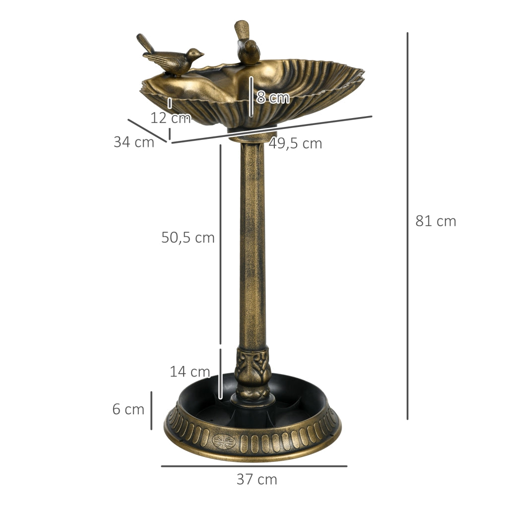 Vasca per uccelli con statue, 2 vaschette ¨C Minimal ¨C Bronzo, plastica, 49.5x38x81 cm