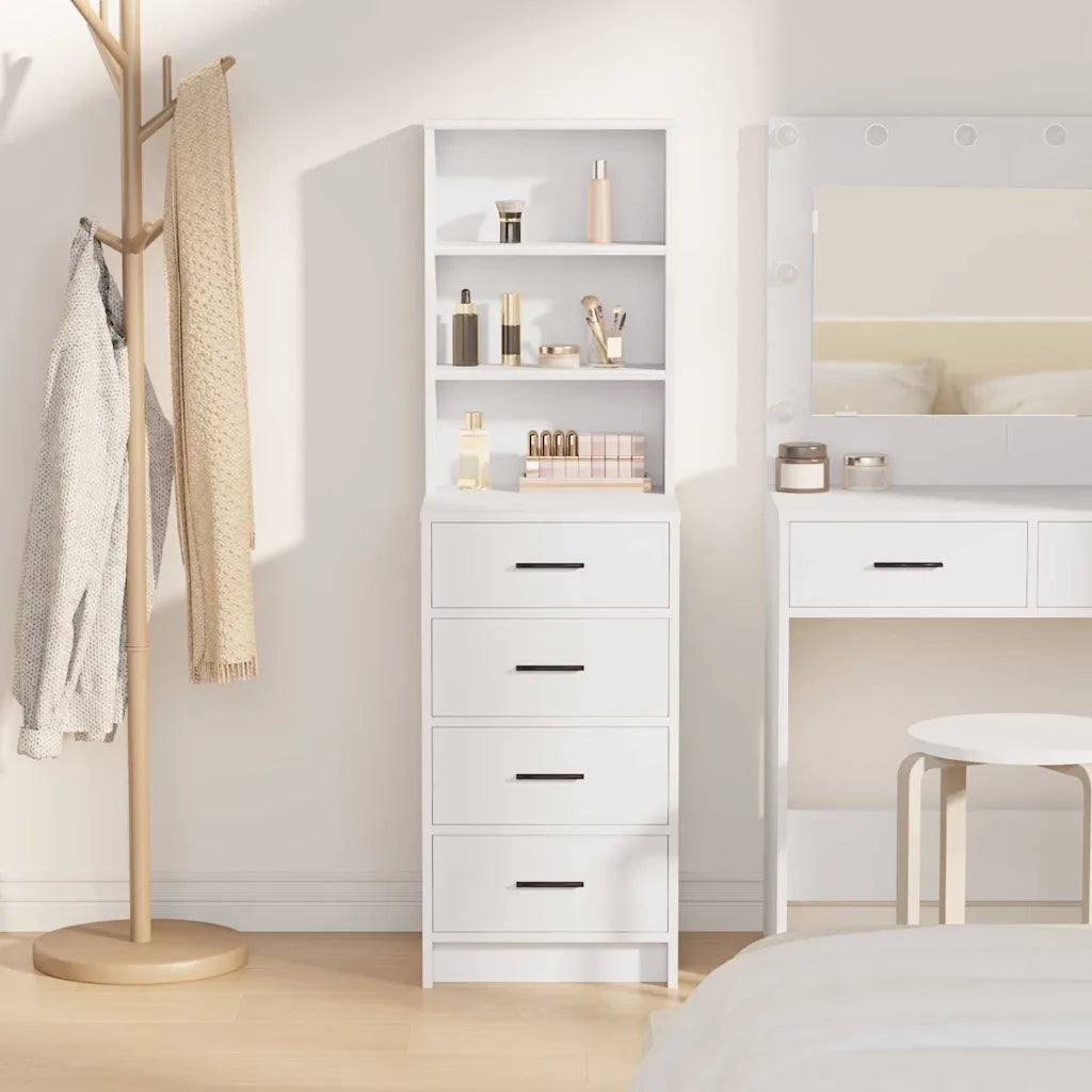 Credenza con cassetto Bianco 40 x 41 x 135 cm Legno multistrato 865046